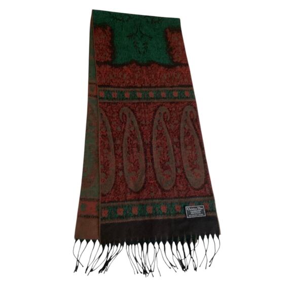 Vintage Christian Dior cashluxe paisley scarf 14x68 - Picture 2 of 3